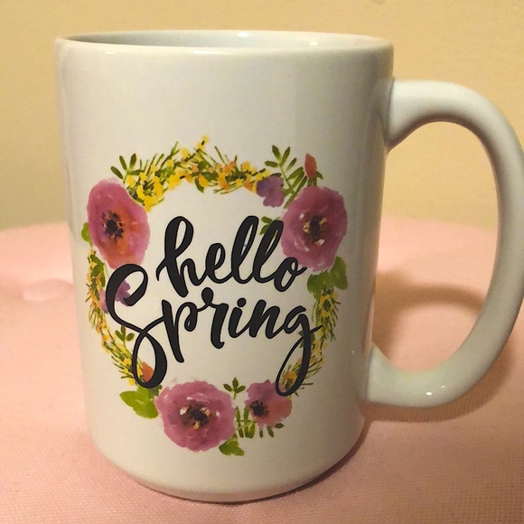 🚫Gifted NWT pretty white &floral hello spring mug - Picture 3 of 5